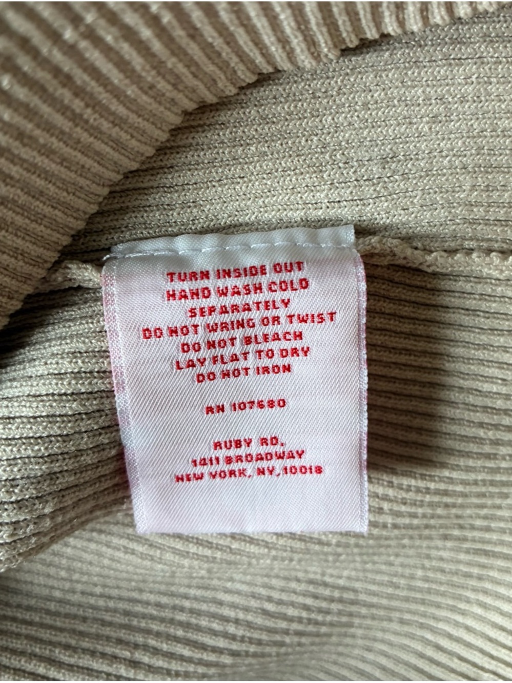 Ruby Rd. Cream Ribbed Tank with Ruffle Trim - Picture 2 of 5